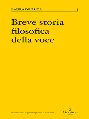 cover image of Breve storia filosofica della voce
